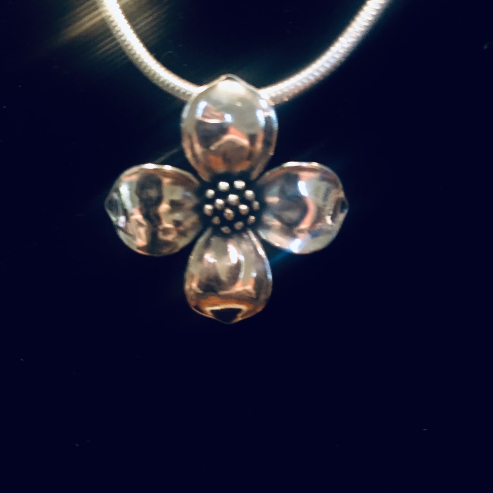 James Avery Silver Flower Pendant